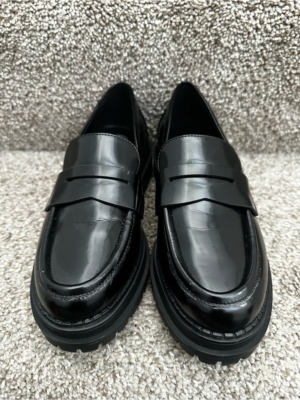Women’s Black Leather Penny Loafers